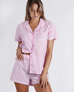 Let's Stay Home - Dámske pyžamo krátke ružové Veľkosť :: L