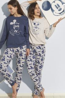 Mickey Mouse - Dámske pyžamo dlhé béžové Veľkosť :: M