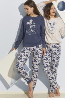 Mickey Mouse - Dámske pyžamo dlhé modré Veľkosť :: S