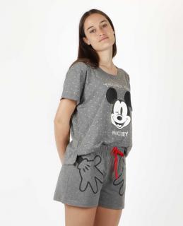 Mickey Mouse - Dámske pyžamo krátke sivé Veľkosť :: S