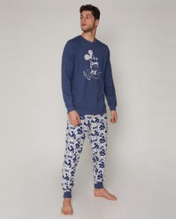 Mickey Mouse - Pánske pyžamo dlhé modré Veľkosť :: L