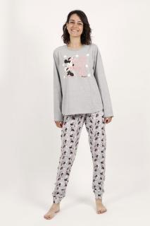 Minnie Mouse - Dámske pyžamo dlhé sivé s potlačou Veľkosť :: L