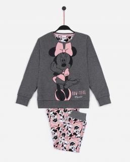 Minnie Mouse - Dievčenské pyžamo dlhé sivé Vek: 16 rokov