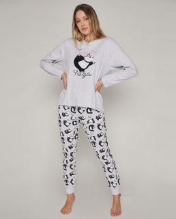Panda Yoga - Dámske pyžamo dlhé sivé Veľkosť :: L