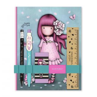 Santoro Gorjuss - Cherry Blossom - Set pero,zápisník,guma,pravítko a ceruzka