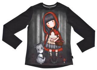 Santoro Gorjuss - Little Red Riding Hood - Dievčenské tričko s dlhým rukávom čierne Vek: 10 rokov