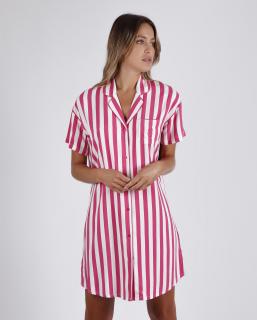 Stripes - Dámska nočná košeľa ružová Veľkosť :: L
