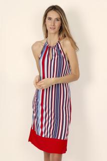 Stripes - Dámske plážové šaty červeno-modré Veľkosť :: L