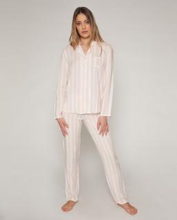 Stripes - Dámske pyžamo dlhé ružové Veľkosť :: XL
