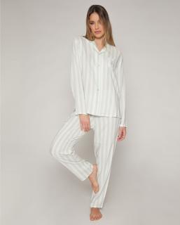 Stripes - Dámske pyžamo dlhé zelené Veľkosť :: XXL