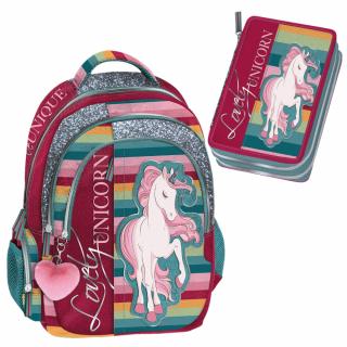 Unicorn - Set školská taška + peračník plný