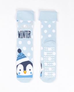 Winter Friend - Ponožky teplé protišmykové modré Veľkosť: 36-40