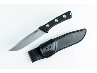 Nôž ANV P300 - PLAIN EDGE, LEATHER SHEATH BLACK, N690