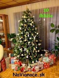 Pekný a kvalitný umelý vianočný stromček, bez  ozdôb, bez osvetlenia, 210 cm