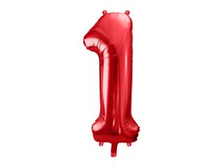 Balónik fóliový narodeninové číslo 1 červený 86 cm