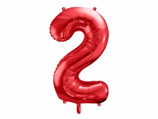 Balónik fóliový narodeninové číslo 2 červený 86 cm