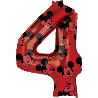 Balónik fóliový narodeninové číslo 4 - Mickey Mouse 66 cm