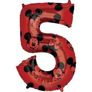 Balónik fóliový narodeninové číslo 5 - Mickey Mouse 66 cm