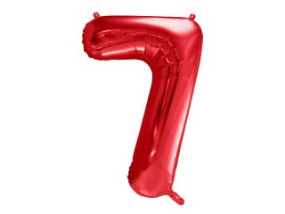 Balónik fóliový narodeninové číslo 7 červený 86 cm