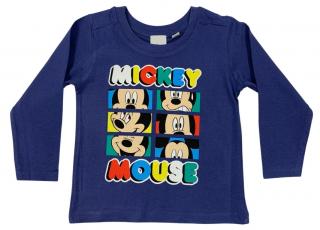 Chlapčenské tričko s dlhým rukávom - Mickey Mouse tmavomodré Veľkosť - deti: 110/116