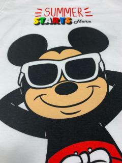 Chlapčenský letný set tričko a nohavice - Mickey Mouse sivý Veľkosť - deti: 104