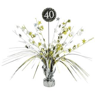 Dekorácia na stôl 40.narodeniny - Trblietavá zlatá 45,7 cm