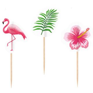 Dekoratívne koktejlové napichovadlá - Flamingo Paradise