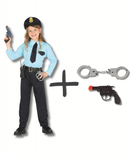 Detský kostým set - Policajt s pištoľou a putami - veľkosť L