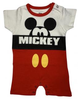 Detský letný kraťasový overal - Mickey Mouse biely Veľkosť najmenší: 12 mesiacov
