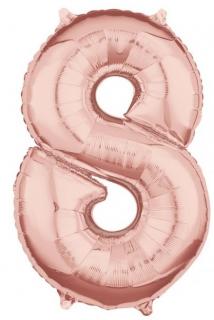 Fóliový balón číslo 8 ružovo-zlatý 66cm
