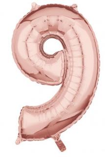 Fóliový balón číslo 9 ružovo-zlatý 66cm