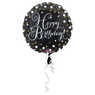 Fóliový balón - Happy birthday trblietavá zlatá 43 cm