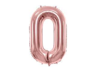 Fóliový balón narodeninové číslo 0 ružovo-zlatý
