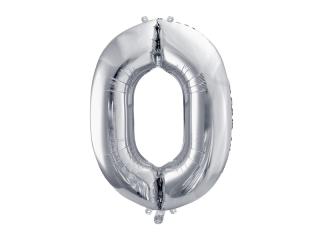 Fóliový balón narodeninové číslo 0 strieborný 86cm