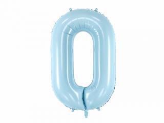 Fóliový balón narodeninové číslo 0 svetlomodrý