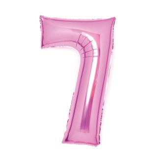 Fóliový balón narodeninové číslo 7 svetlo ružová 66cm