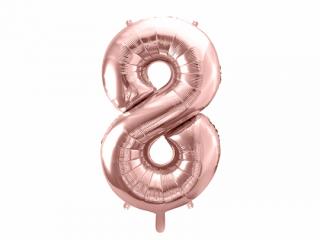 Fóliový balón narodeninové číslo 8 ružovo-zlatý