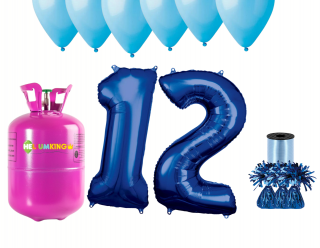 Hélium párty set na 12. narodeniny s modrými balónmi