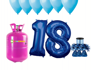 Hélium párty set na 18. narodeniny s modrými balónmi