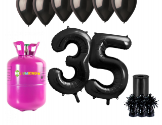 Hélium párty set na 35. narodeniny s čiernymi balónmi