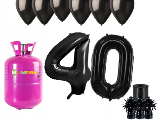 Hélium párty set na 40. narodeniny s čiernymi balónmi