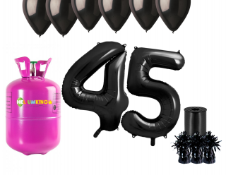 Hélium párty set na 45. narodeniny s čiernymi balónmi