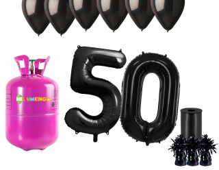 Hélium párty set na 50. narodeniny s čiernymi balónmi