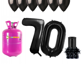 Hélium párty set na 70. narodeniny s čiernymi balónmi
