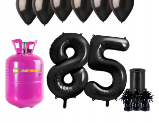 Hélium párty set na 85. narodeniny s čiernymi balónmi