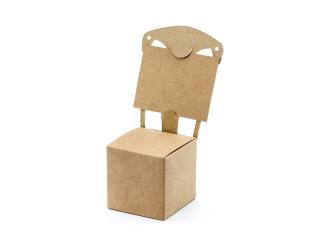Krabička v tvare stoličky s menovkou - kraft 10 ks