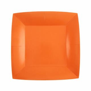 Papierové taniere štvorcové - jednofarebné 18 x 18 cm Farba: oranžová
