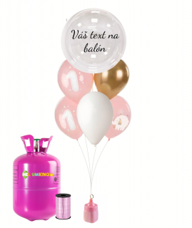 Personalizovaný hélium párty set 1. - ružový 13 ks