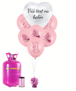Personalizovaný hélium párty set ružový 1. - Teniska 16 ks