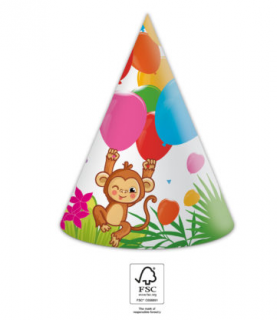 Procos Kvalitné kompostovateľné Party klobúčiky Jungle Balloons 6 ks